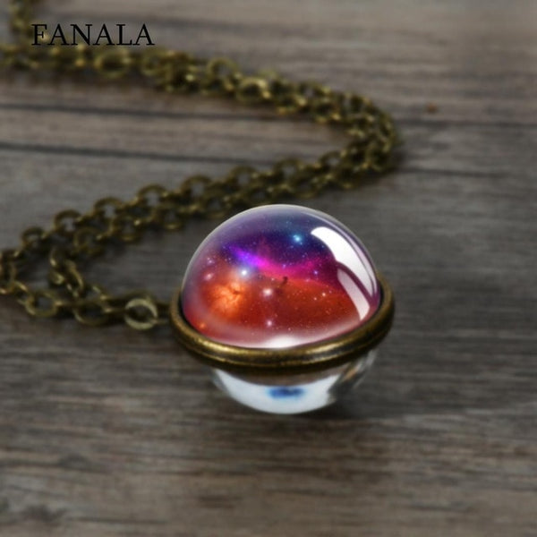 New Fashion Double-sided Glass Ball Charm Jewelry Necklace - Mazzolah