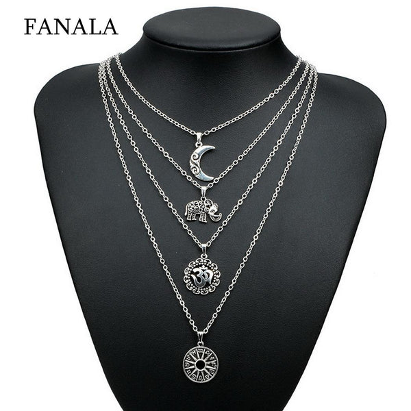 Moon Multilayer Fashion Necklace - Mazzolah