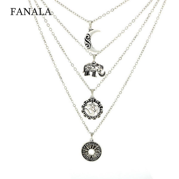 Moon Multilayer Fashion Necklace - Mazzolah
