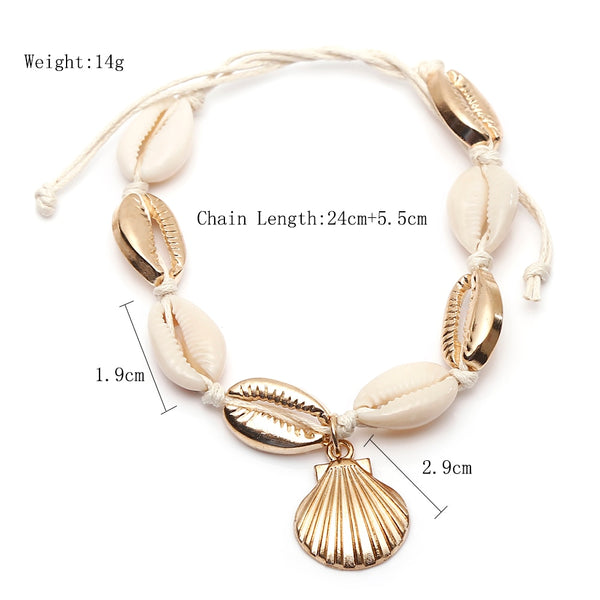 New Natural Shell Conch Rope Anklets For Women Foot - Mazzolah